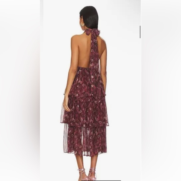 NEVER WORN dark floral gown - Picture 2 of 3